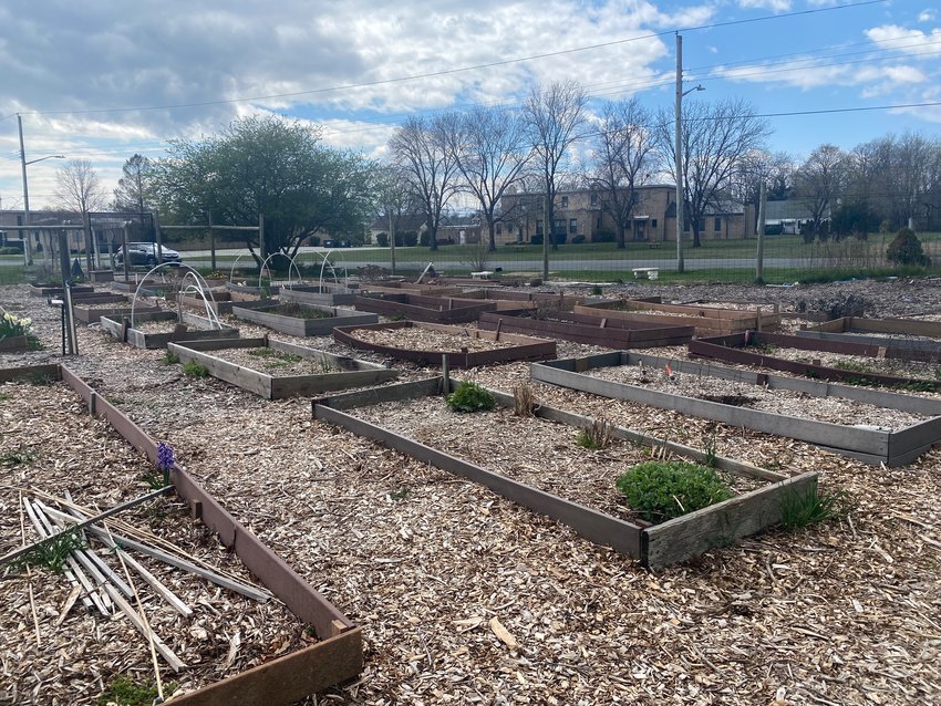 A view of the individual garden beds people may utilize at the community garden.